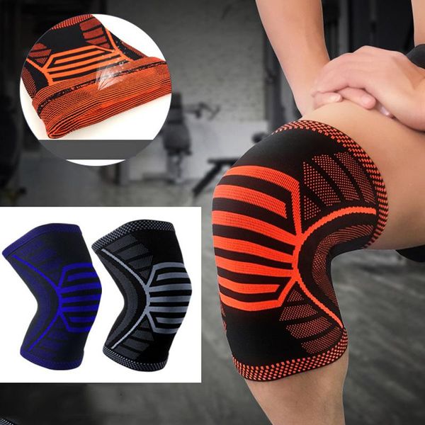 

elbow & knee pads 3d weaving knitted running protectors elastic compression sleeves basketball cycling training braces support, Black;gray