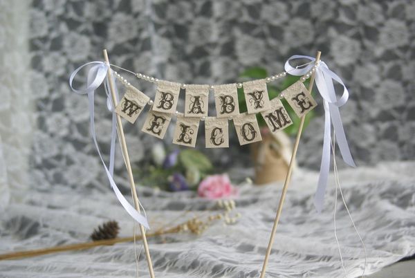 

other festive & party supplies baby welcome shower cake,boy or girl cake bunting, banner,baptism ,baby er,shower banner