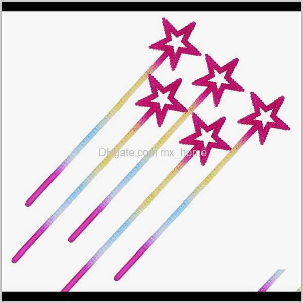 Crianças Menina Princesa Cinco Pontilhas Star Fada Varinha Mágica Sticks Cosplay Props Festa de Aniversário Favores Presente BDoth Acessórios dos Desenhos Animados LI1A3