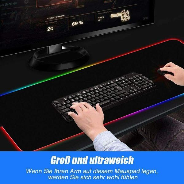 

mouse pads & wrist rests rgb gaming pad large gamer led computer keyboard mat with backlight jhp-