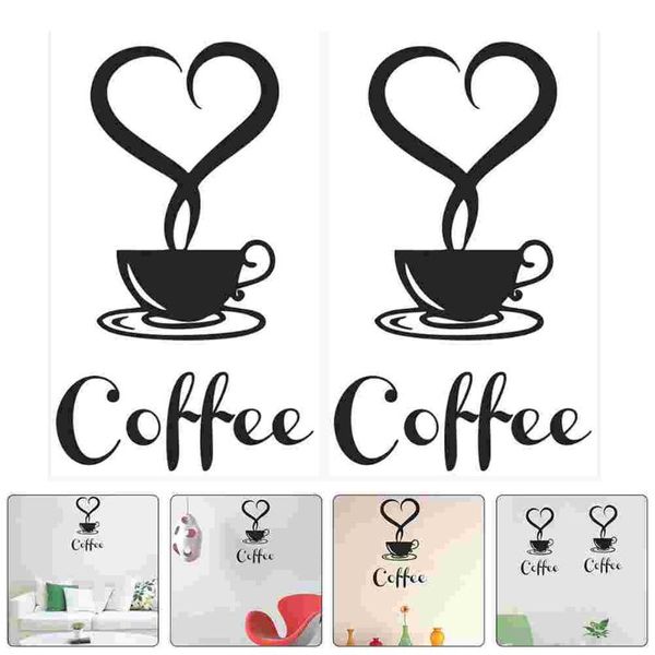 

wall stickers 2 sheets coffee style decal removable pvc sticker decorative wallpaper
