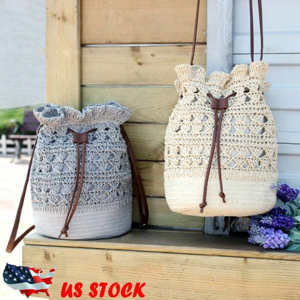 

waist bags women handbag casual straw bucket bag fashion style summer beach holiday rattan small