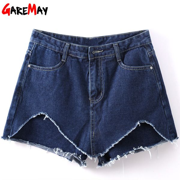 Denim shorts feminino cintura alta plus size saia para mulher mini jeans sexy verão irregular verão femme algodão 210428