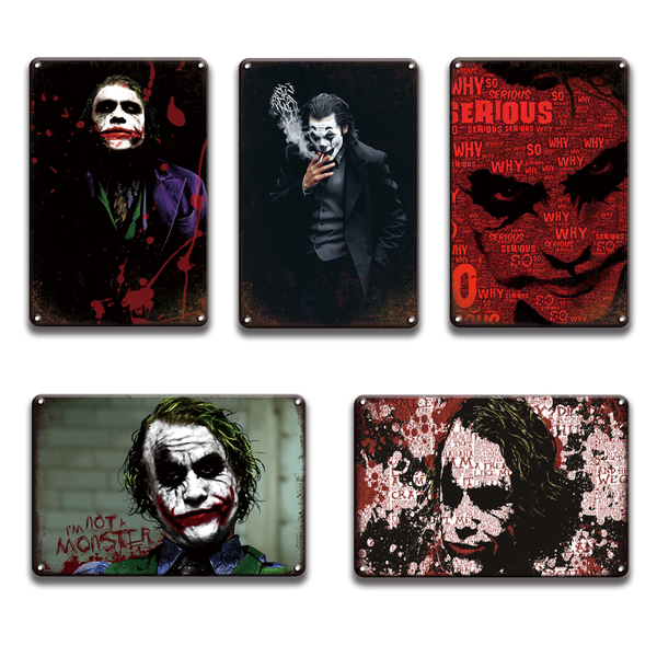 

shabby chic joaquin phoenix joker metal poster tin sign vintage metal wall art painting halloween home decoration