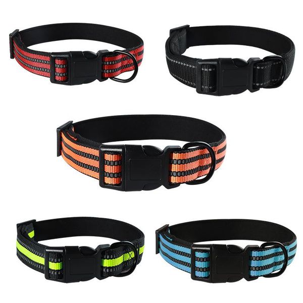

dog collars & leashes pet supplies nylon belt leash multicolor reflective chain ring set