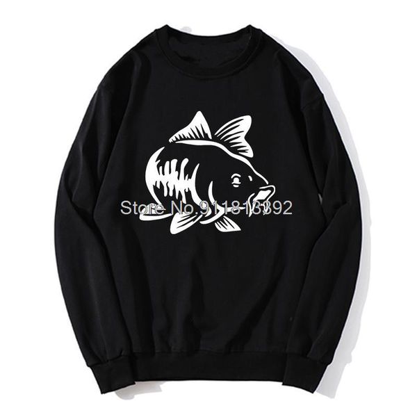 

men's hoodies & sweatshirts funny fishinger carp fish fisherman sporter hoodie men fleece sweater sweatshirt streetwear harajuku, Black