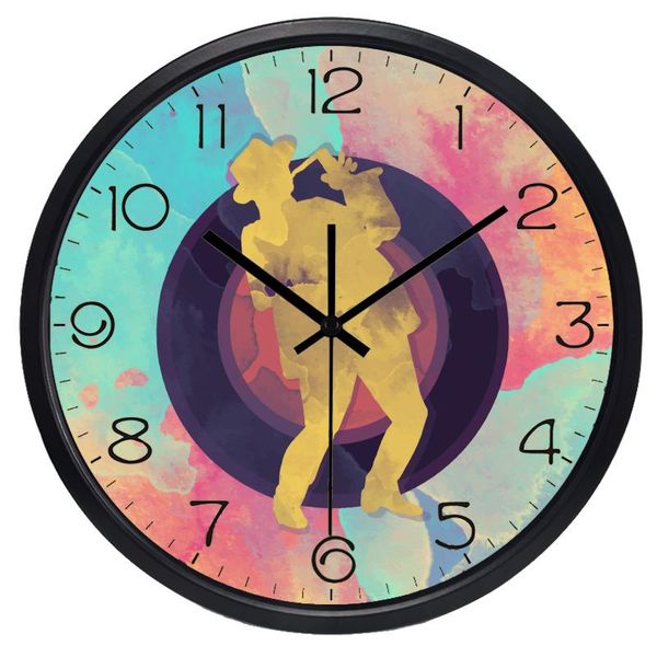 

wall clocks graffiti sachs man clock the music home decoration fans