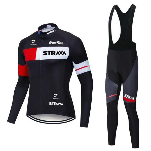 

racing sets strava red cycling jersey set breathable bicycle clothing ciclismo clothes summer man long sleeve sports kit camisas, Black;blue