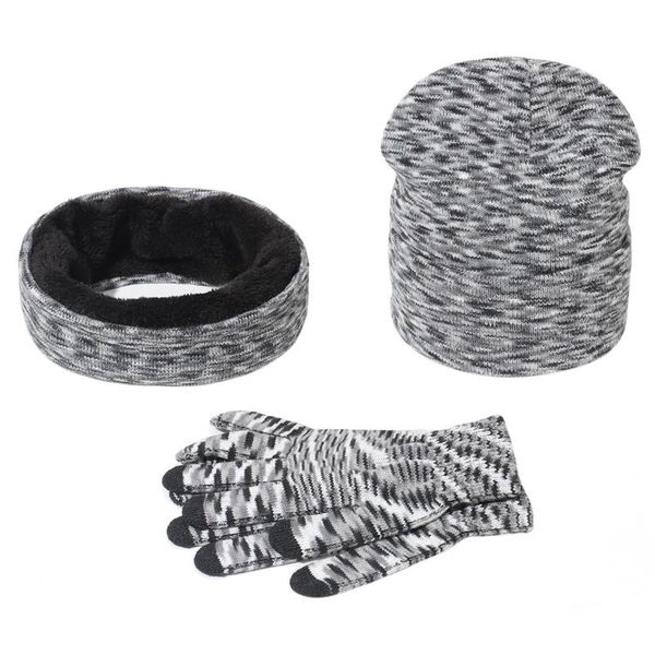 

hats, scarves & gloves sets 2021 three-piece suit knitted hat scarf, Blue;gray