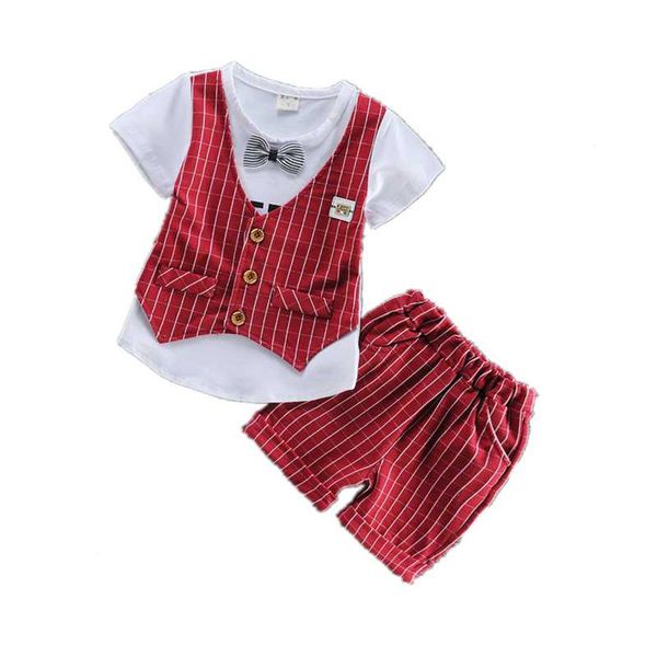 

clothing sets summer children gentleman clothes baby boys girls cotton t shirt shorts 2pcs/set kids infant toddler fashion sportswear, White