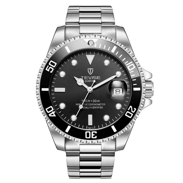 

tevise tag clock automatic mechanical male analogue business polshorlogie waterproof moonlight phase design gentlemen, Slivery;brown