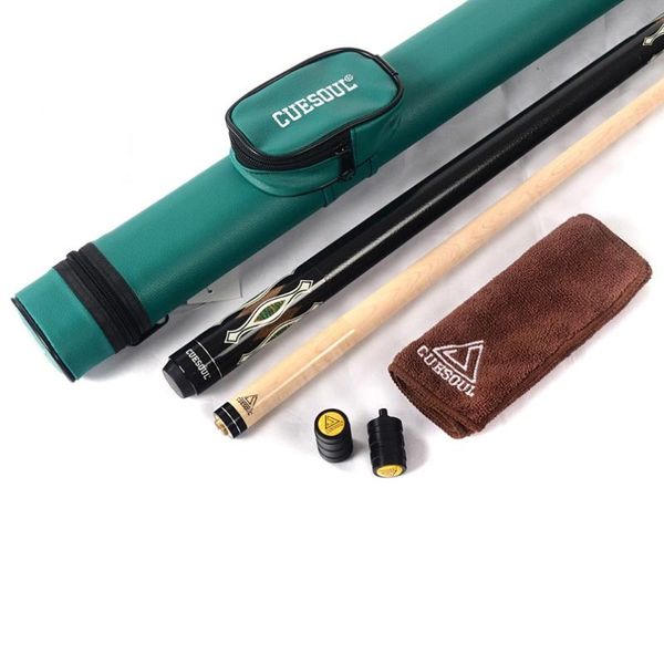

pool cue stick billiard with case.13mm tip,clean towel,cue joint protector cues
