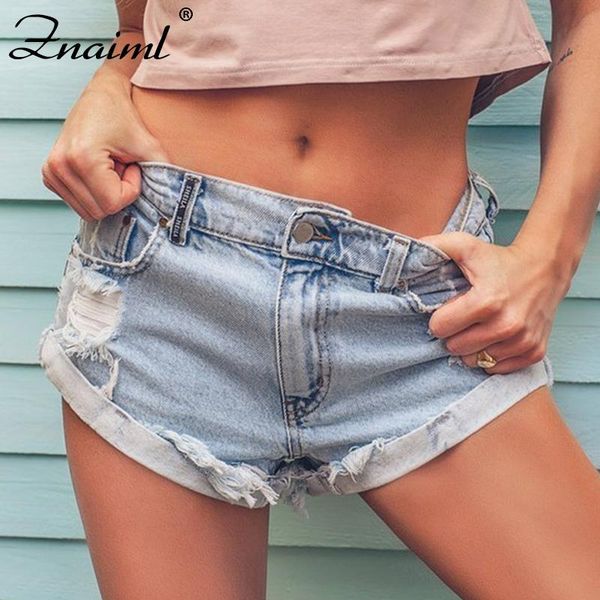 

women's jeans znaiml casual blue denim mid waist shorts women clothes 2021 streetwear cotton slim ripped rave with pockets jean