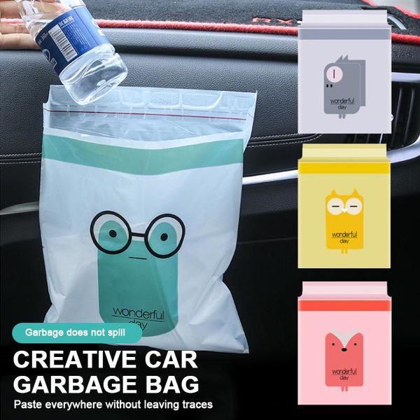 

car organizer 15pcs/ pack portable garbage trash bag automobile waste storage seat back bags for auto interior accessories