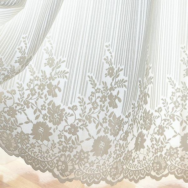 

curtain & drapes white flower embroidered voile for bedroom living room sheer window lace tulle