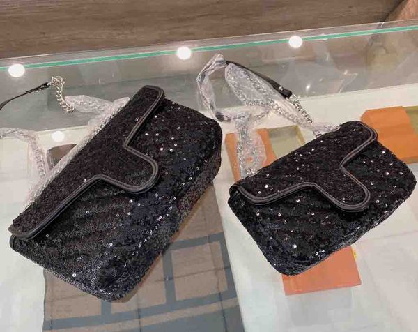 

luxurys sequins shoulder bag designers women fashion chains crossbody bags plain handbag