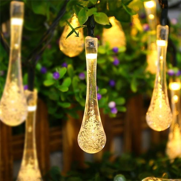 

solar light raindrops 5m led string lights fairy lights solar garland garden wedding holidays christmas decoration