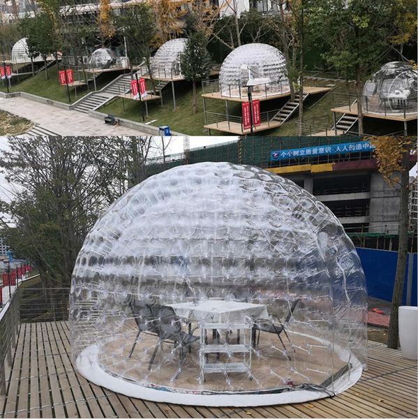 

inflatable double-layer bubble house garden greenhouses characteristic mingzhu l camping wind and rain proof outdoor transparent tent
