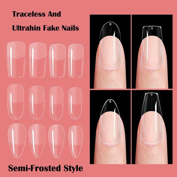 

false nails mnal nail art tips semi-mastyle pointed / ballet /drop oval square full cover fake tip 120/240pcs, Red;gold
