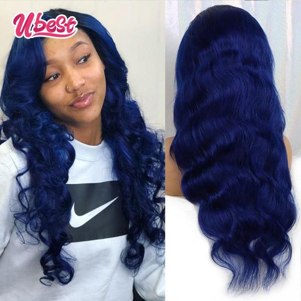 

lace wigs 1b/blue colored human hair for women transparent front body wave wig 180density 1b/orange pre-plucked frontal, Black;brown