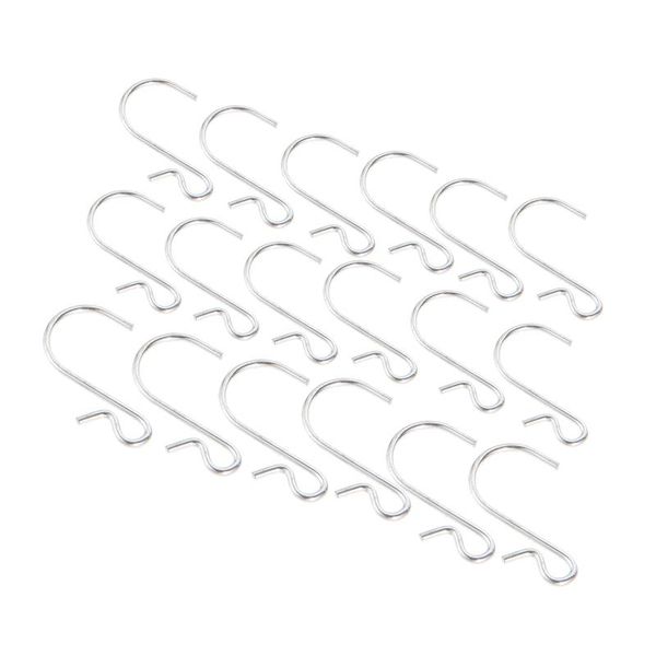 

hooks & rails 100pcs metal silver s shaped clasp railing hanging storage hook for home kitchen bathroom organizer holder tools