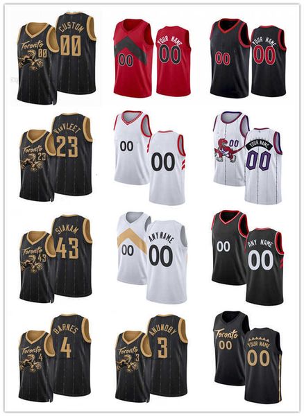 

75th custom mens womens youth 24 khem birch pascal 43 siakam 23 fred vanvleet 3 og anunoby basketball jerseys, Black;red
