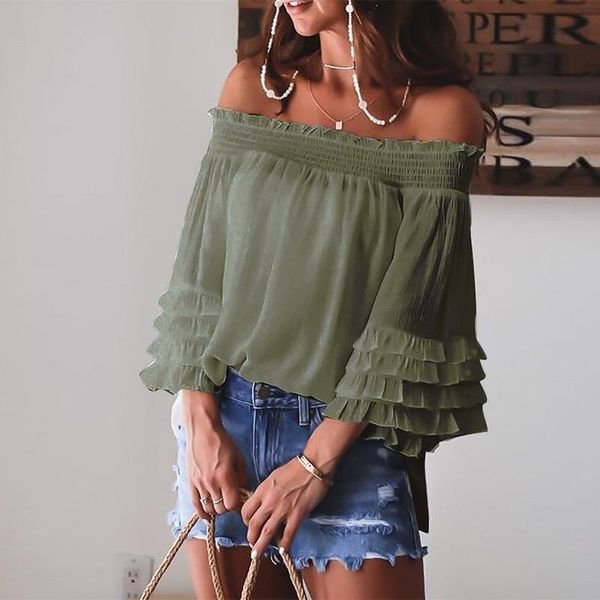 

casual dresses women off shoulder mini chiffon dress autumn elastic short spring backless solid ruffle 3/4 sleeve streetwear, Black;gray