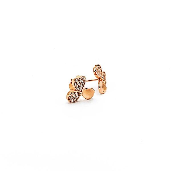 

stud women's earrings clover studs 925 sterling silver engagement gifts birthday flower modelling jewelry anniversary gift, Golden;silver