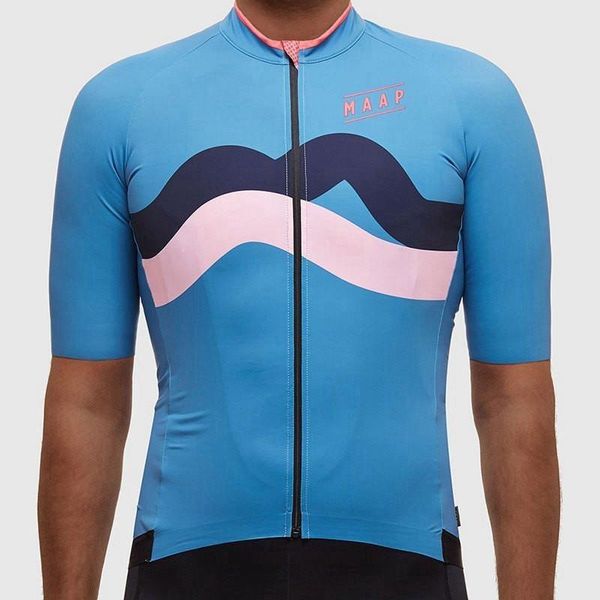 

retro maap cycling jersey wave pattern bicycle riding clothing print cycle wear short sleeve men quick dry rc shirt racing jackets, Black;red