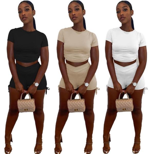 

women's tracksuits 82jc7017 autumn summer women casual solid navel two piece set and pants tracksuit sweatsuit outfits, Gray