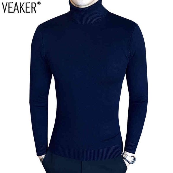 

2021 new men's pullover sweaters male autumn slim fit turtleneck sweater red black white knitted pullovers