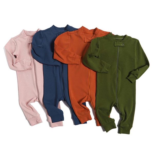 

jumpsuits spring baby boys girl rompers long sleeve pure color autumn boy born clothes, Blue