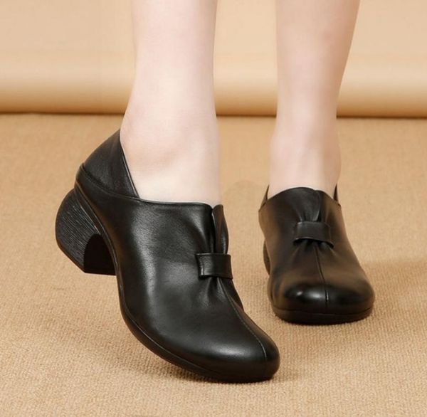 

dress shoes spring thick-heeled women single casual all-match comfortable work, Black