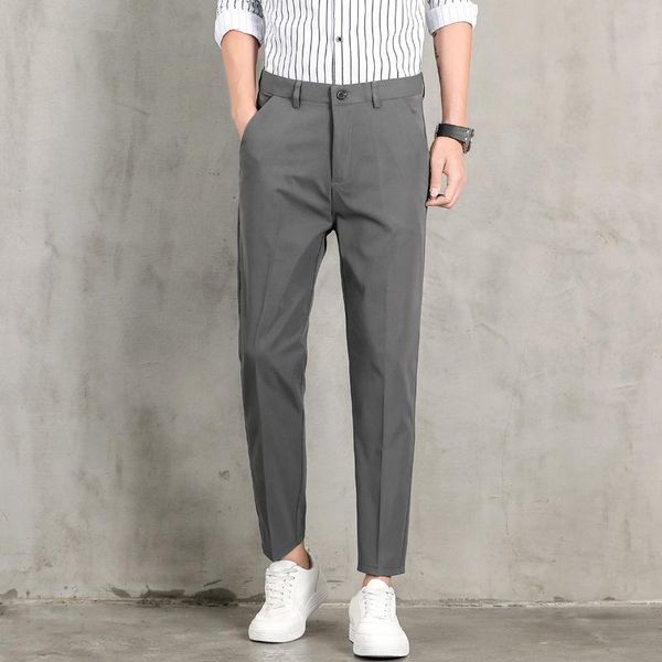 

men's pants 2021 winter autumn mens casual ankle length fashion slim warm male, Black