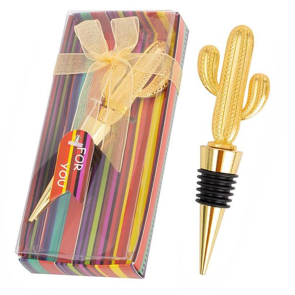 

metal wine ser bar tool creative cactus shape champagne cork wedding guest gift crafts wines accessories