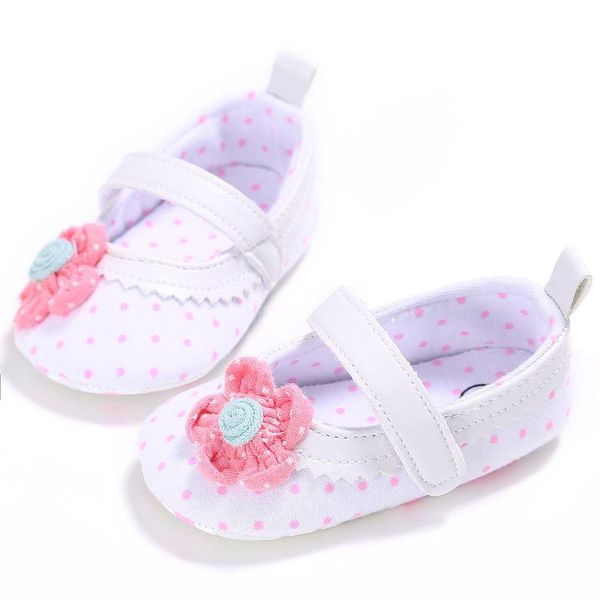 

infant baby shoes girls soft comfortable cotton first walkers with little flowers toddler shallow prewalker 1
