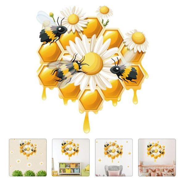 

2pcs home adhesive bee wall decals bedroom decorative stickers pvc clings