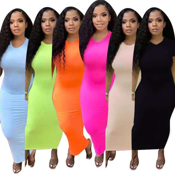 

casual large round neck solid color women's dress, Black;gray