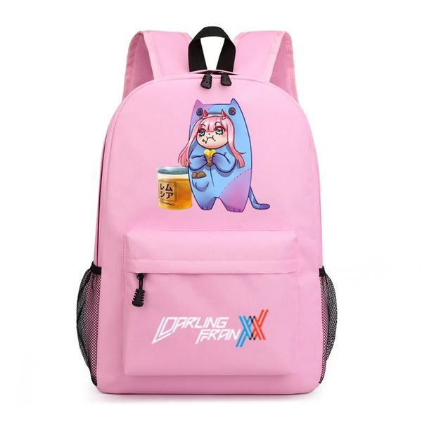 

backpack school bag set printing zero two teen boy girl student travel