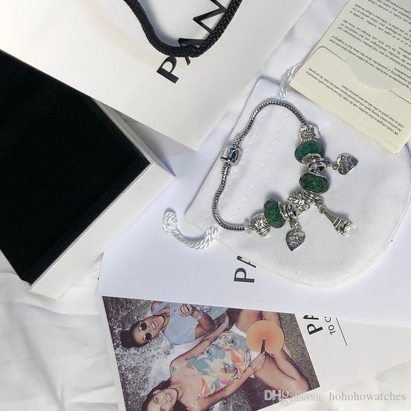 

pan luxury love bracelet women designer jewelry strands bracelets beaded snake chain brand charm alloy diamond original box, Black