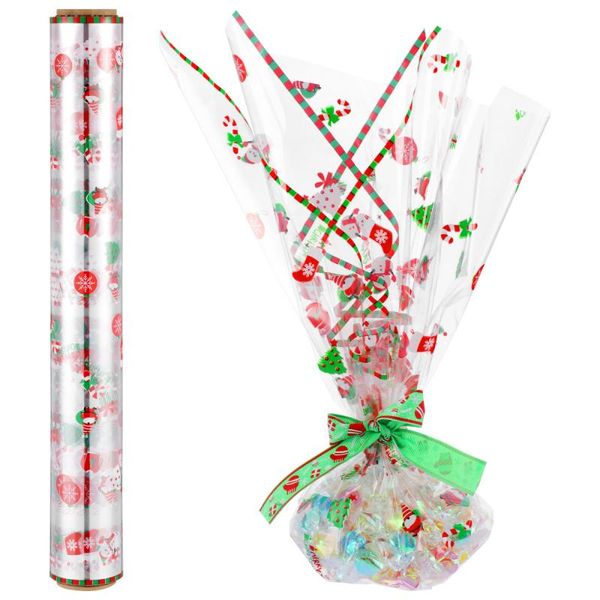 

other arts and crafts aboofan cellophane wrap 2.5 mil transparent roll snowman xmas tree decorated bags to gift