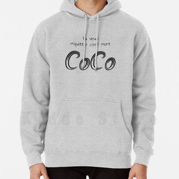 

men's hoodies & sweatshirts wejdene coco hoodie long sleeve eva queen singer coconut to leave anissa, Black