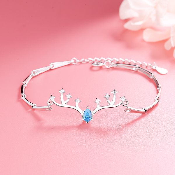 

designer simple fashion personality antler silver bracelet women all the way you just good for womens gifts, Golden;silver