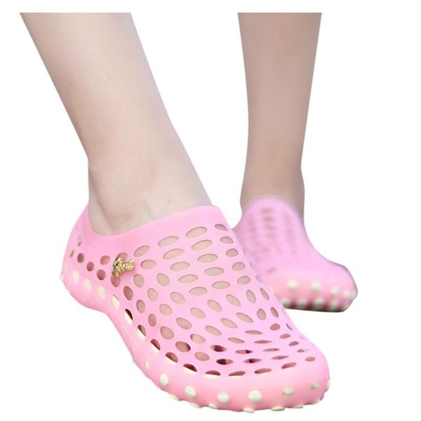 

summer slippers women garden shoes pedal hole breathable sandals casual beach patos de mujer #j4s, Black