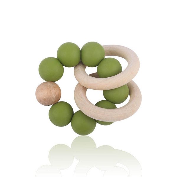 

baby pacifiers natural wooden weaning teething infant feeding accessories diy silicone beads bracelet newborn teeth practice toys teether ki