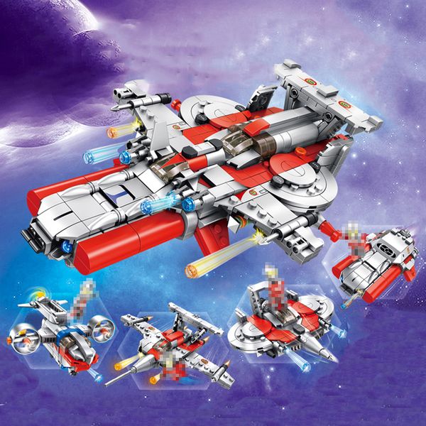 

4 in 1 taro ace jack the original ultraman spacecraft model kits spaceship building blocks toy for children