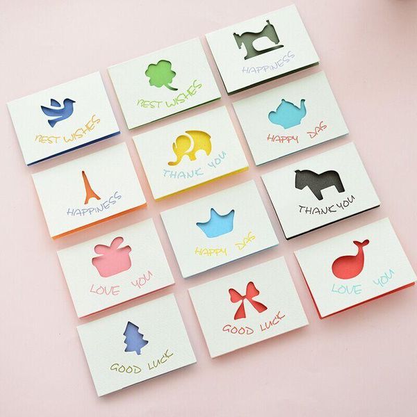 

greeting cards cute creative color hollow out folding birthday blessing card christmas sent word