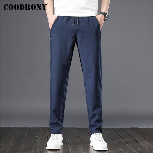 

men's pants coodrony brand autumn winter arrival streetwear fashion casual men clothing korean slim fit tie trousers c9021, Black