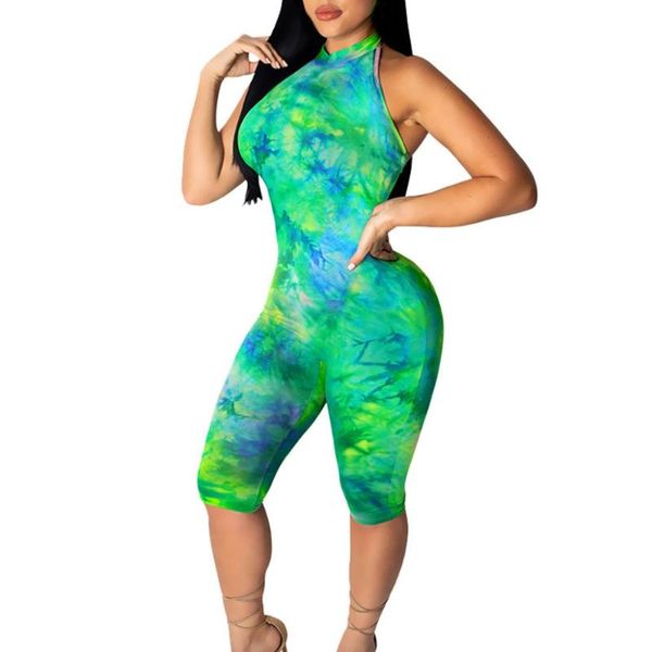 

women's jumpsuits & rompers 2021 est fashion spring summer women printing bandage backless tight fitting jumpsuit romper #2021.5.2, Black;white