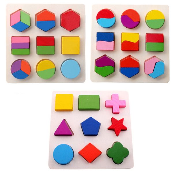 

1Pcs Wooden Geometric Shape Jigsaw Puzzle Early Education Gift for Kids Three-dimensional Wooden Puzzle Cognition Toys